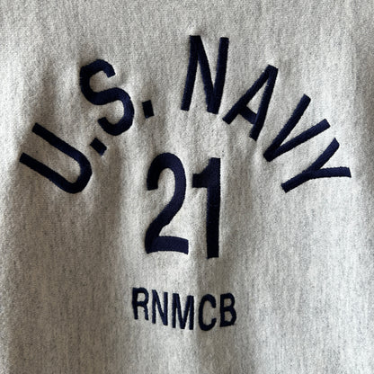90's Hanes U.S.NAVY 刺繍スウェット グレー(XL)/C0629S-SO