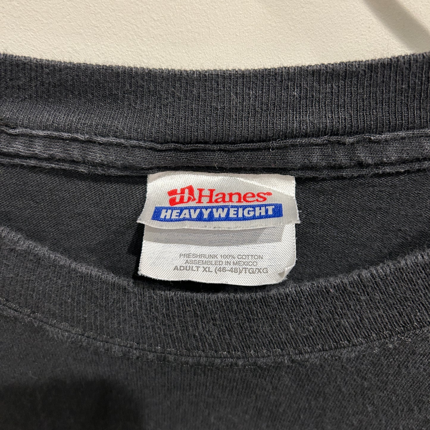 00's Hanes IDEAL RIDE 袖プリントロンT バイク 黒(XL)/B2845T-SO