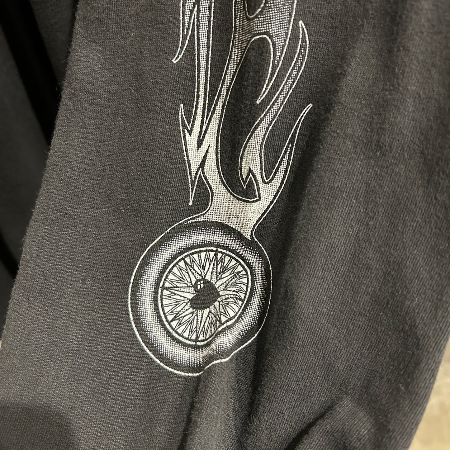 00's Hanes IDEAL RIDE 袖プリントロンT バイク 黒(XL)/B2845T-SO