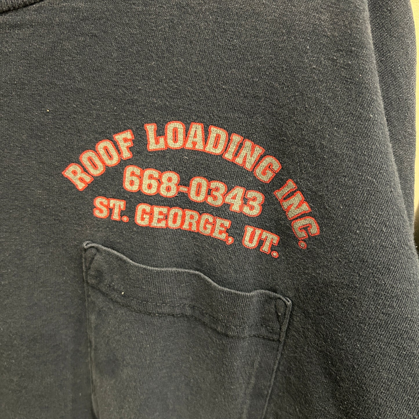 90's BAY SIDE 袖フレイムプリント ロンT USA製 ネイビー(XL)/A7027T-SO