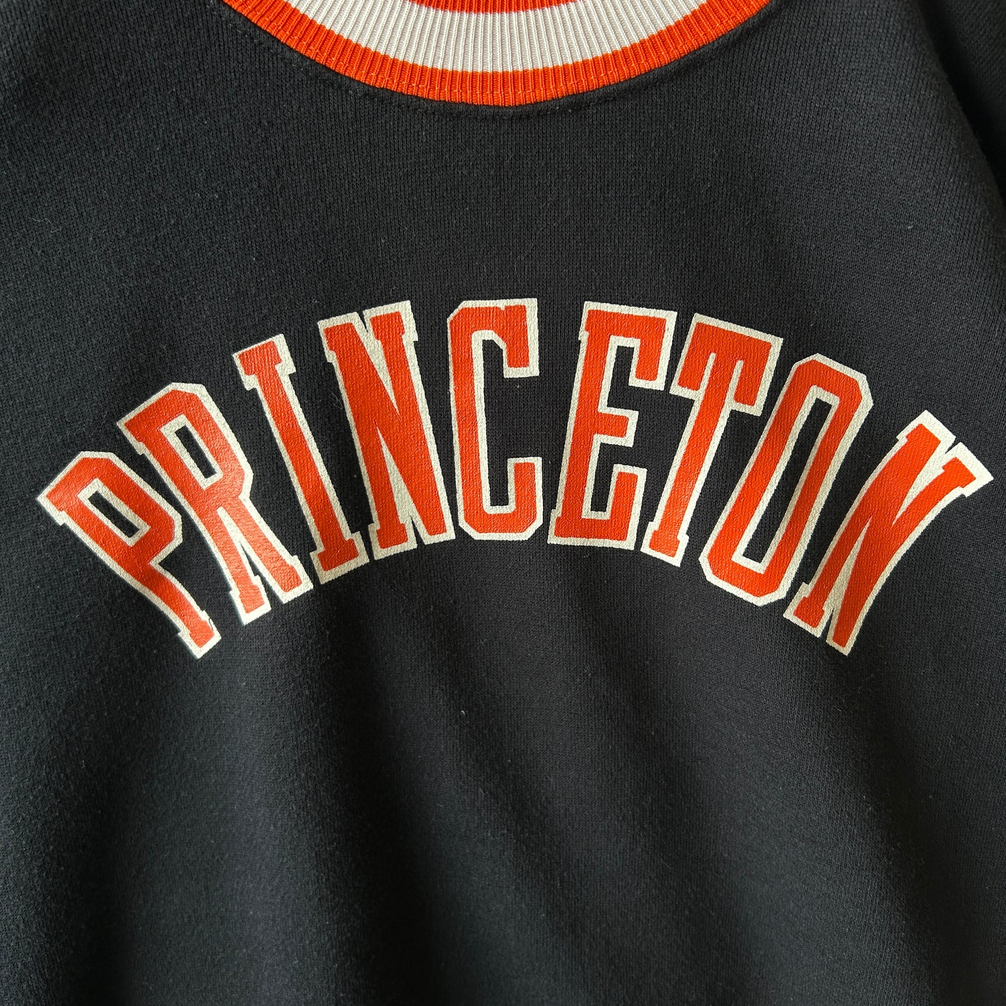 70's Russell Athletic ラッセル PRINCETON カレッジスウェット 黒オレンジ(XL)/C0628S-SO