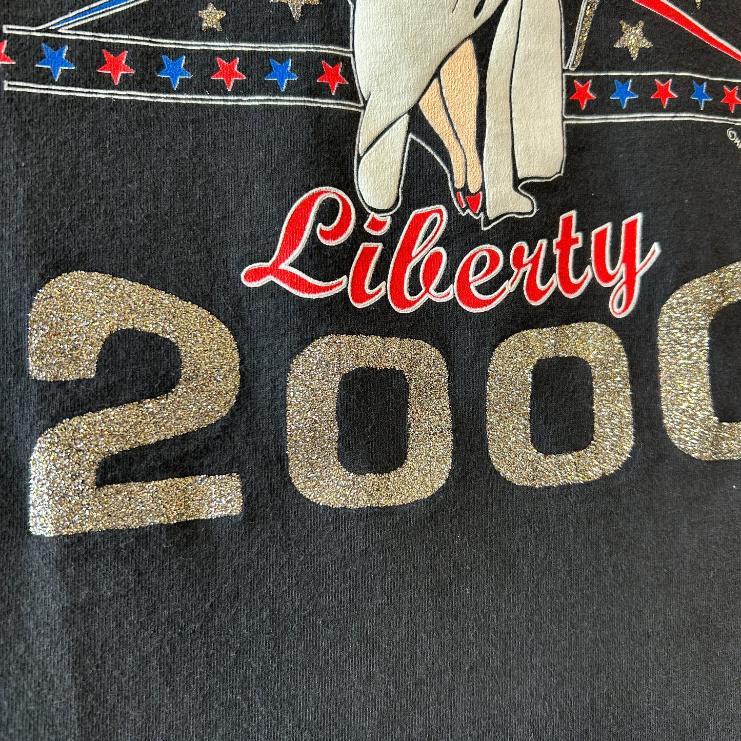 00's Betty Boop ベティ・ブープ Liberty2000 ラメTシャツ Diamond Dust USA製 (L)/B3573T-SO