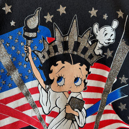 00's Betty Boop ベティ・ブープ Liberty2000 ラメTシャツ Diamond Dust USA製 (L)/B3573T-SO