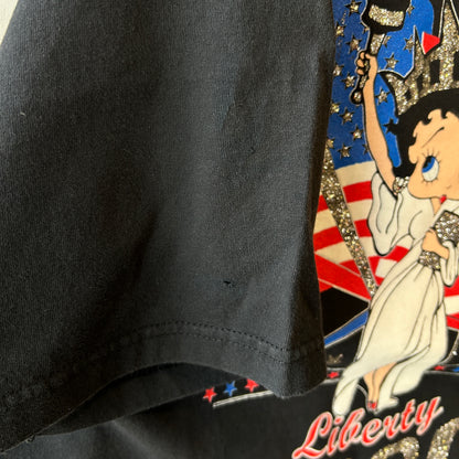 00's Betty Boop ベティ・ブープ Liberty2000 ラメTシャツ Diamond Dust USA製 (L)/B3573T-SO
