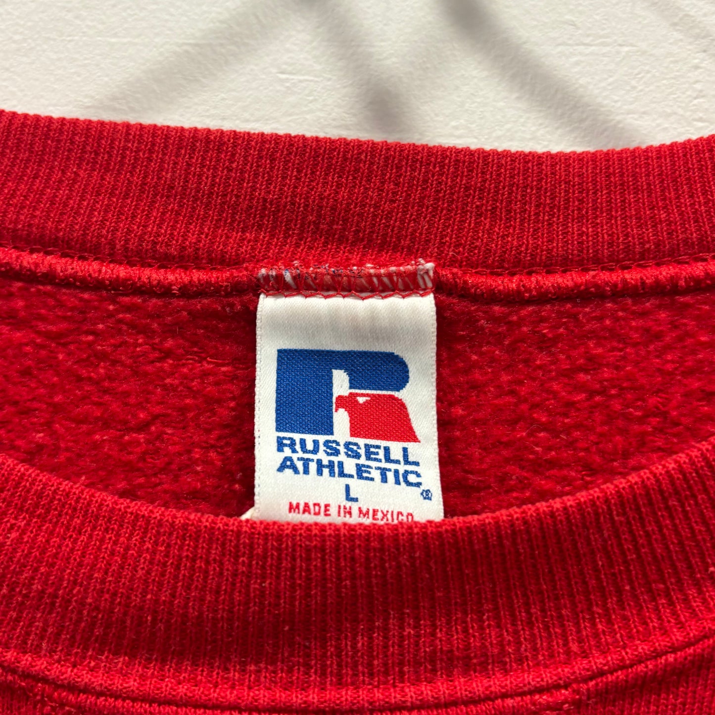 00's Russell Athletic Bulldog Wrestling カレッジスウェット 赤 (L)/A5613S-SO