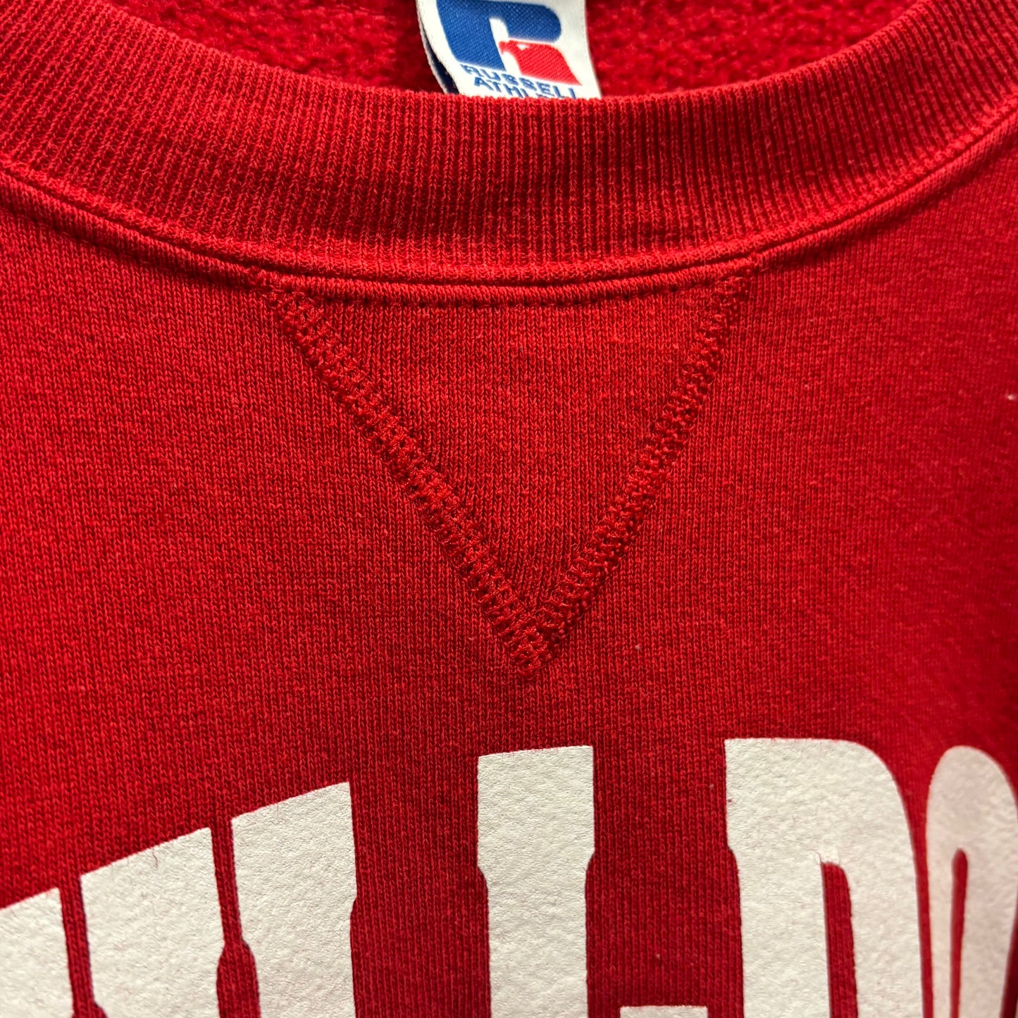 00's Russell Athletic Bulldog Wrestling カレッジスウェット 赤 (L)/A5613S-SO