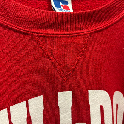 00's Russell Athletic Bulldog Wrestling カレッジスウェット 赤 (L)/A5613S-SO