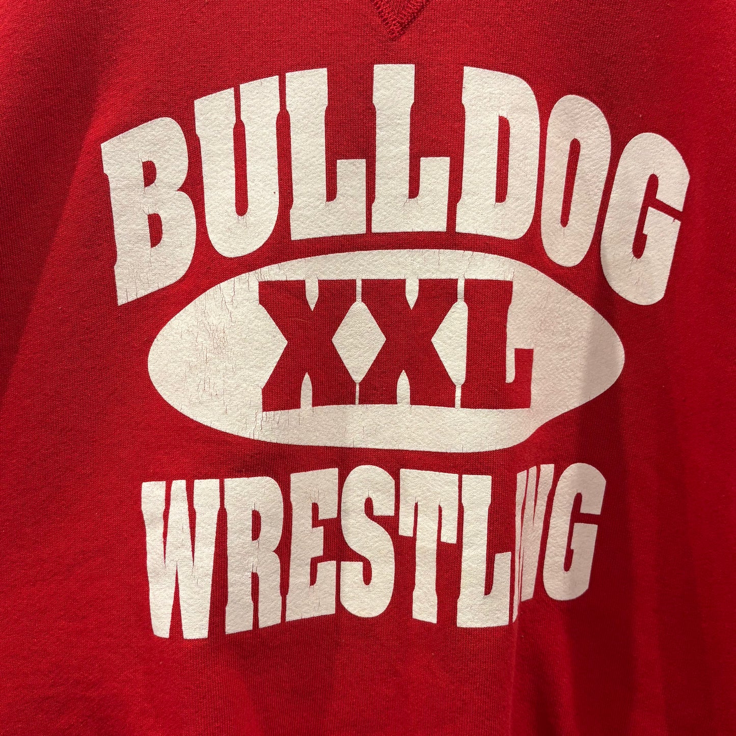 00's Russell Athletic Bulldog Wrestling カレッジスウェット 赤 (L)/A5613S-SO
