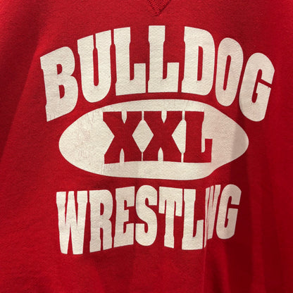 00's Russell Athletic Bulldog Wrestling カレッジスウェット 赤 (L)/A5613S-SO