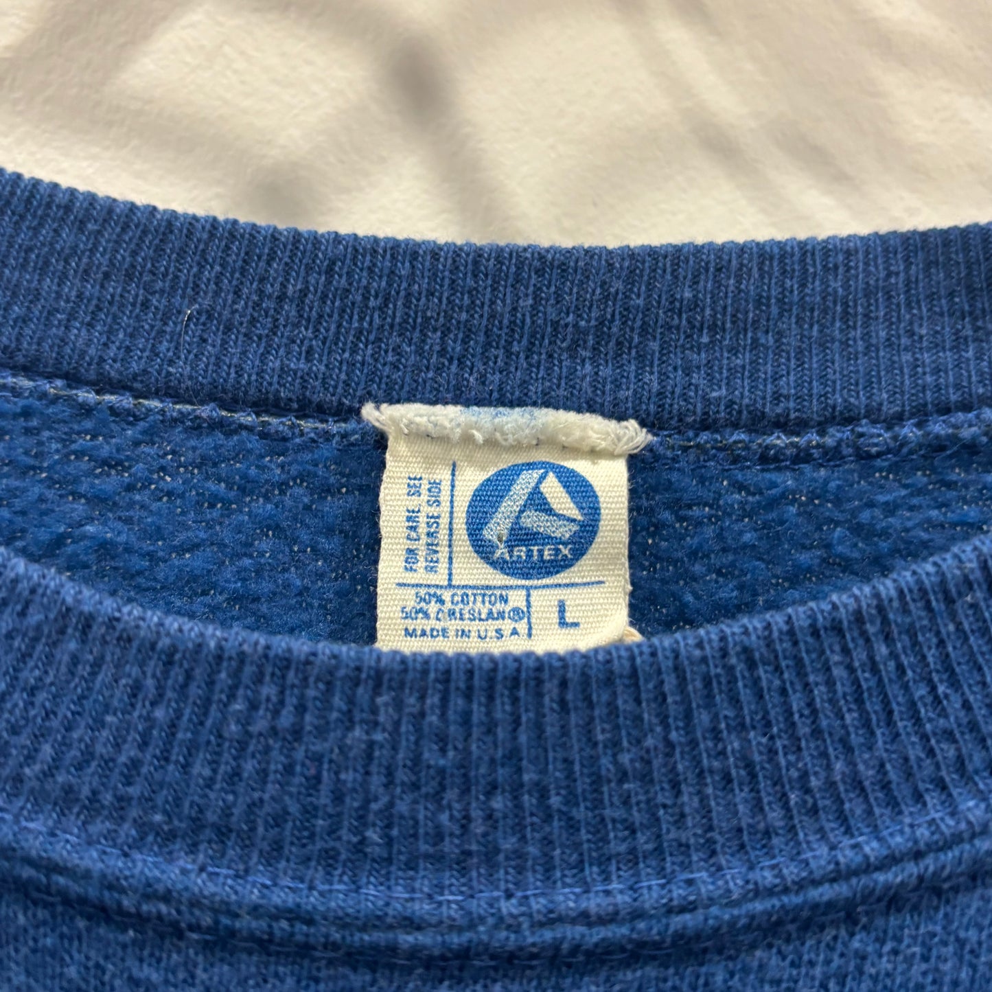 80's Artex New York Buffalo ラグラン カレッジスウェット 青 (L)/B3332S-SO