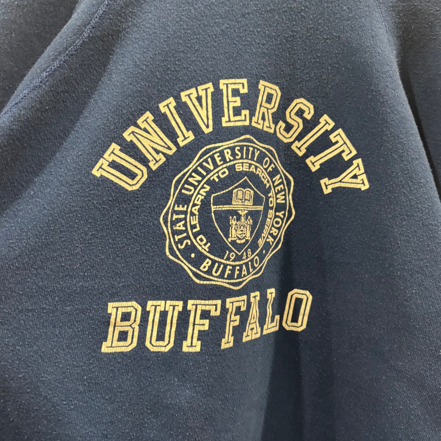 80's Artex New York Buffalo ラグラン カレッジスウェット 青 (L)/B3332S-SO