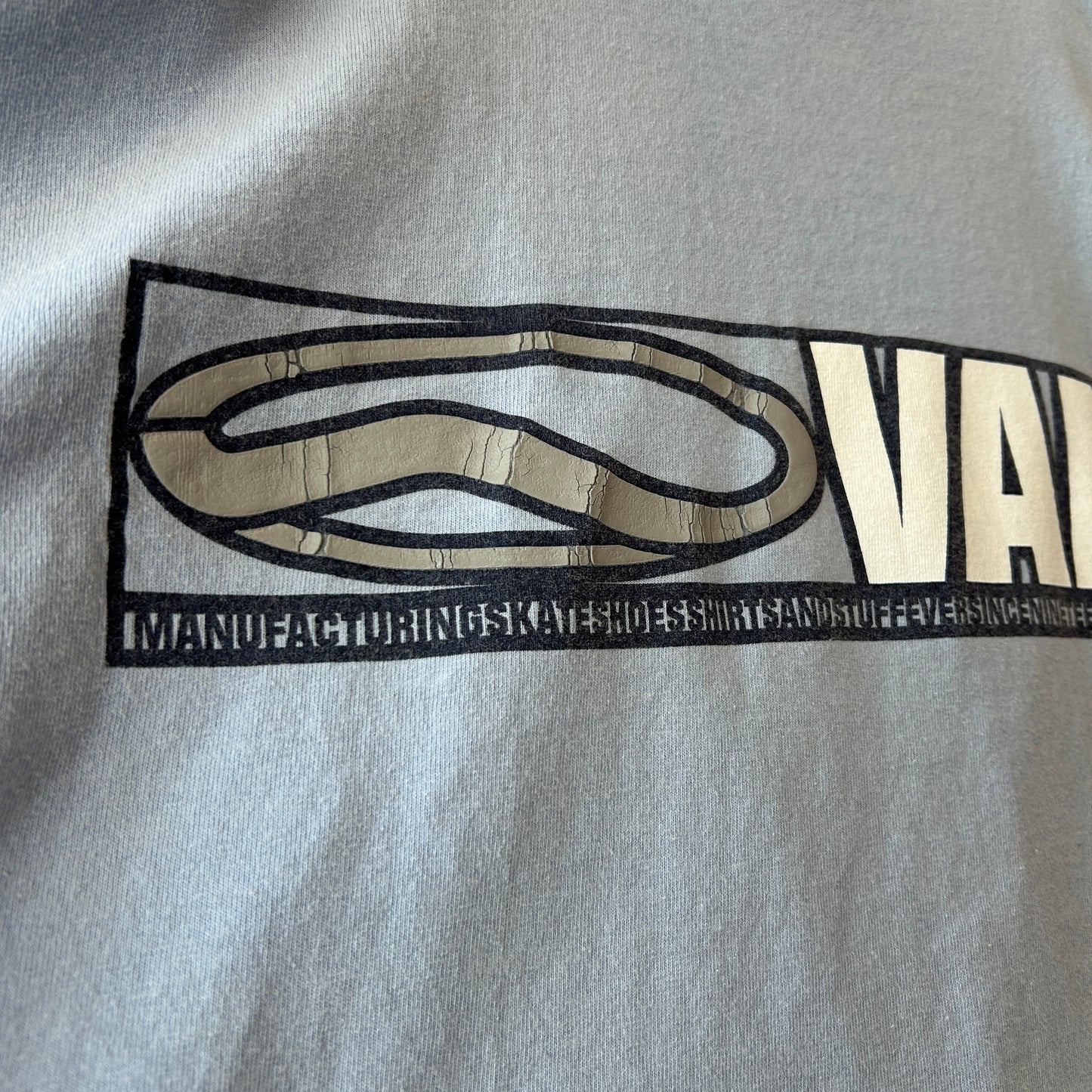90's Vans ヴァンズ オーバルロゴTシャツ スケート ブルー (L)/C1075T-SO