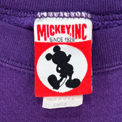 90's MICKEY,INC Walt Disney World 25th Anniversary ファンタジアミッキー スウェット 紫 (L) /A8738S-SO