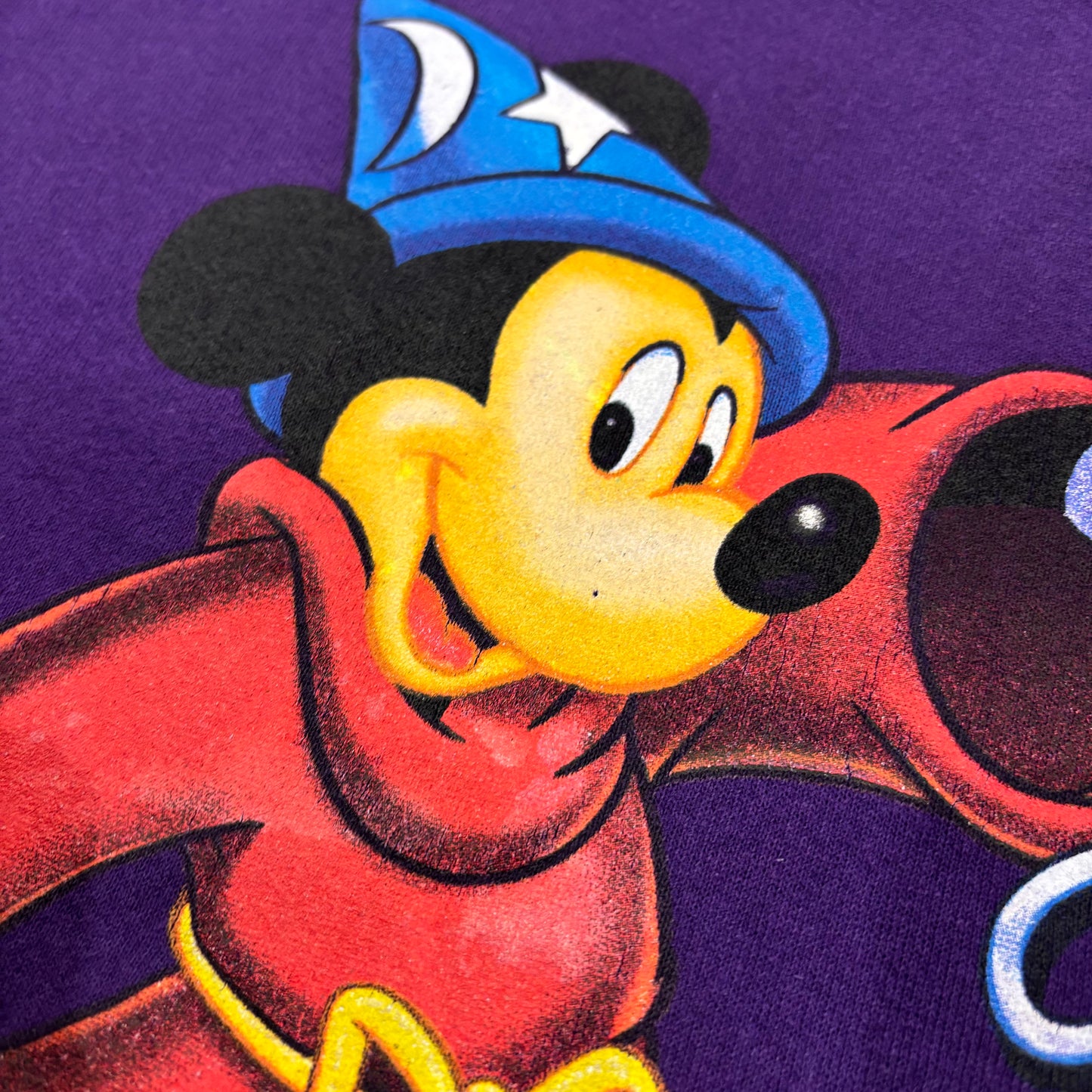 90's MICKEY,INC Walt Disney World 25th Anniversary ファンタジアミッキー スウェット 紫 (L) /A8738S-SO