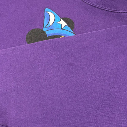 90's MICKEY,INC Walt Disney World 25th Anniversary ファンタジアミッキー スウェット 紫 (L) /A8738S-SO