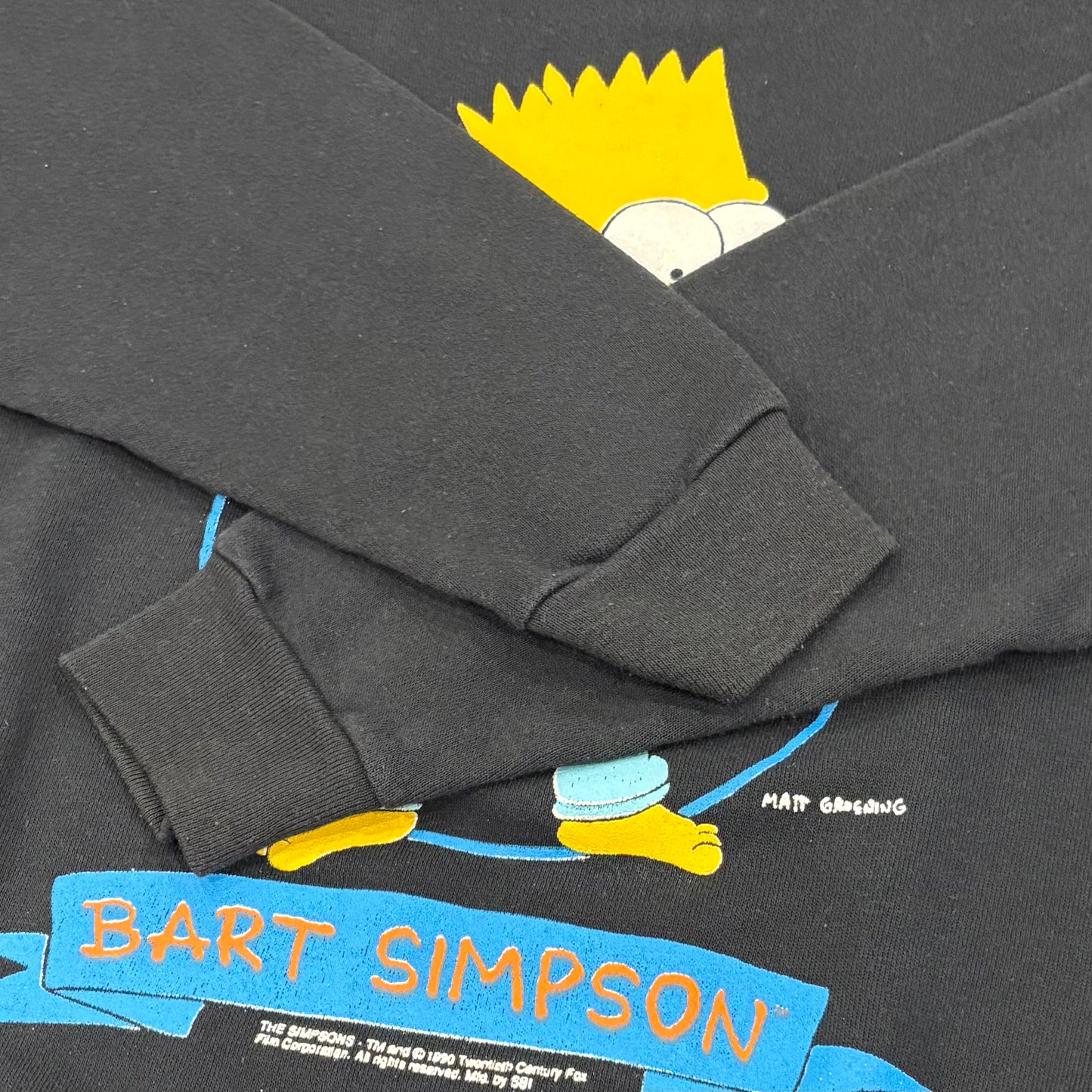 90's ザ・シンプソンズ バート GROSS,MAN キャラクター スウェット 黒 /A8201S-SO