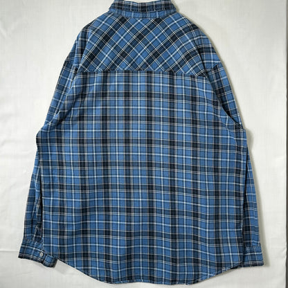 90's Levi's ネルシャツ水色紺色(XL)/A2392SH-SO