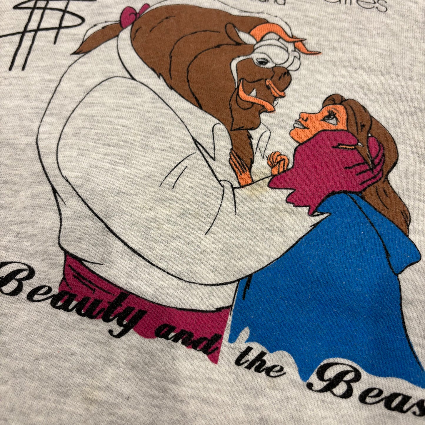 90's JERZEES 美女と野獣 ディズニー スウェット アッシュグレー (M) /B3047S-SO