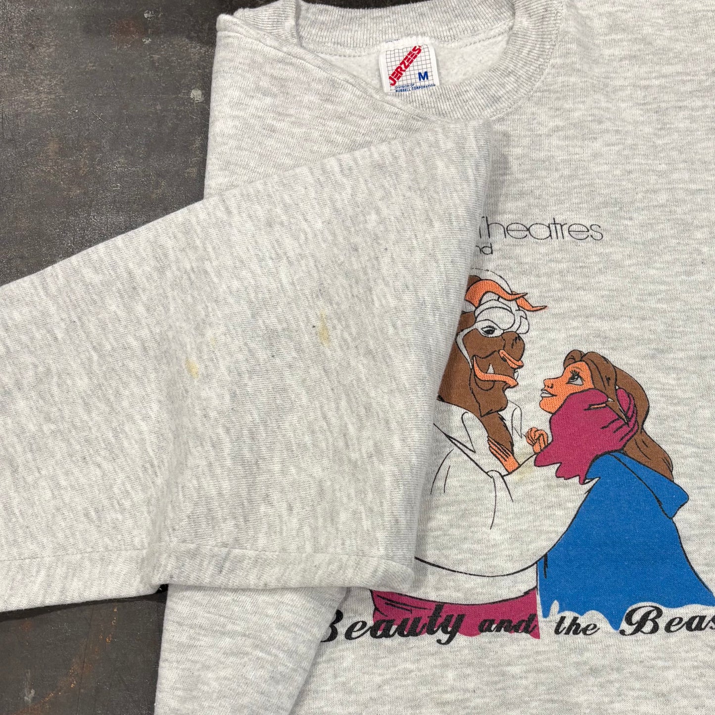 90's JERZEES 美女と野獣 ディズニー スウェット アッシュグレー (M) /B3047S-SO