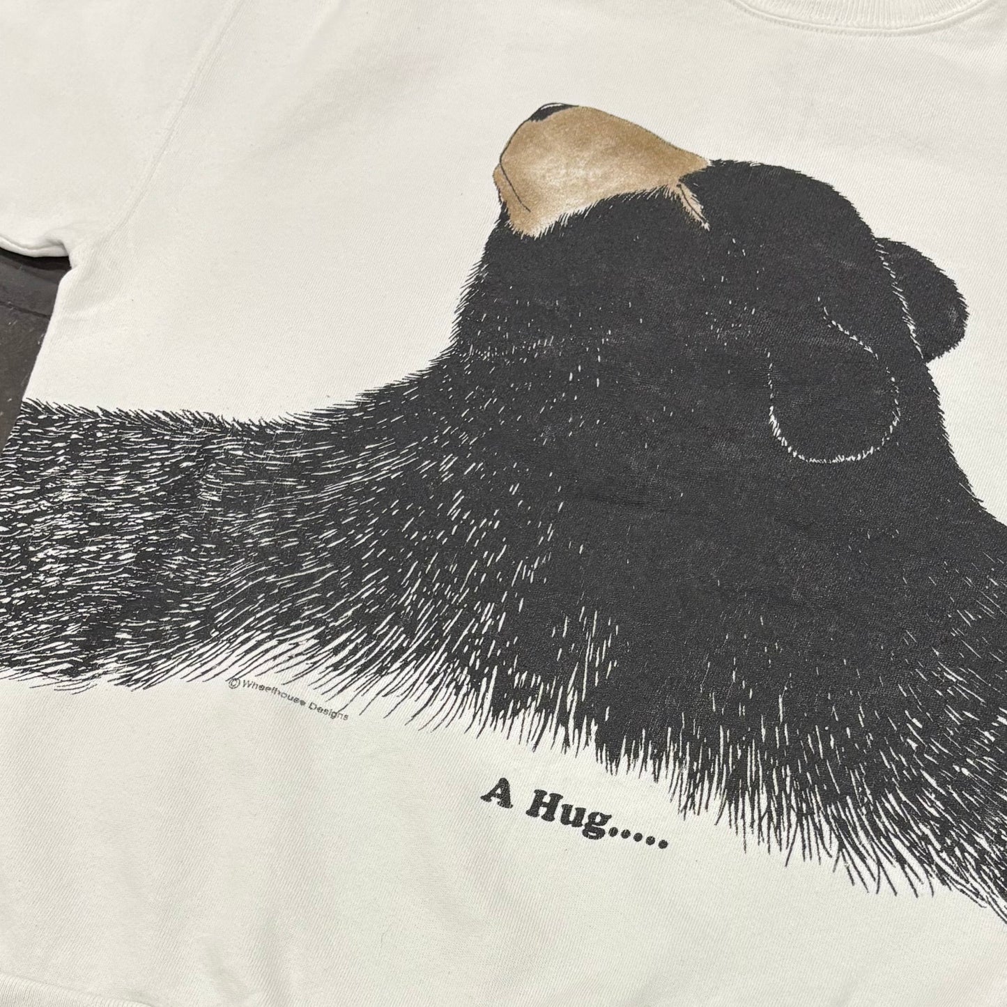 90's Hanes ヘインズ Wheelhouse Design A Hug クマ アニマル スウェット 白 (XL) /A8919S-SO