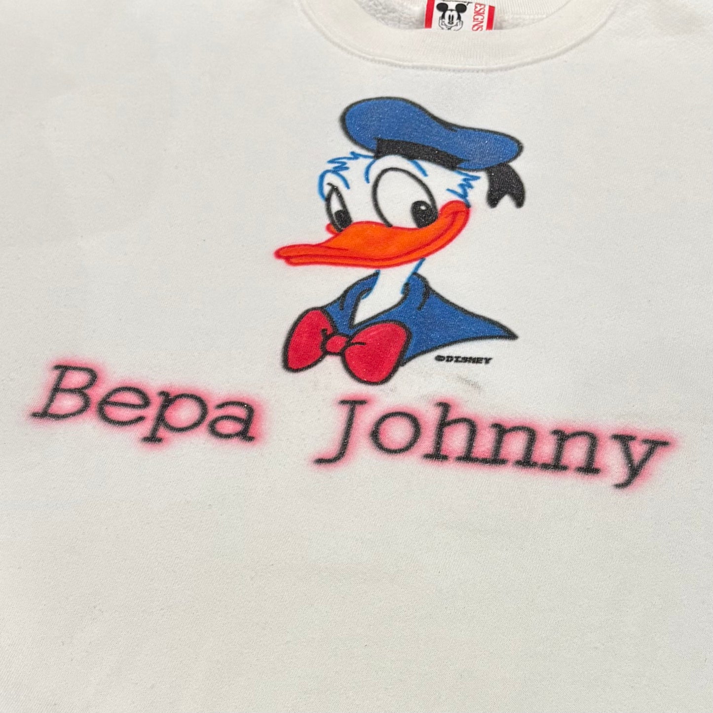 90's Disney ドナルドダック Bepa Johnny スウェット 白 (XL) /B1766S-SO