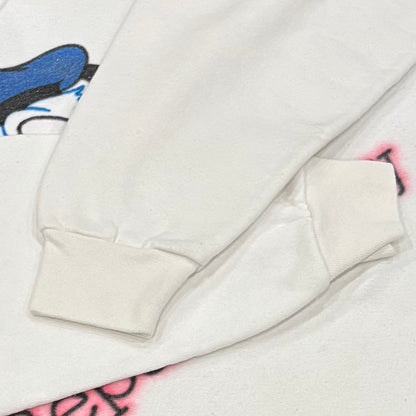 90's Disney ドナルドダック Bepa Johnny スウェット 白 (XL) /B1766S-SO