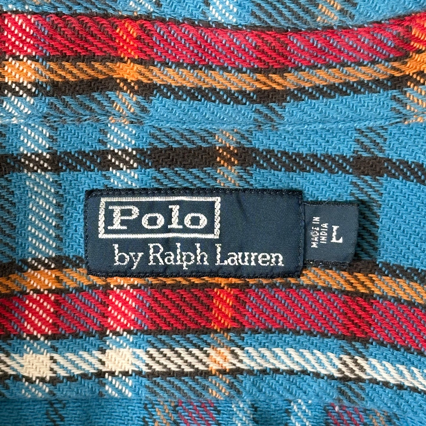 90's Ralph Lauren  ネルシャツ 青 (L)/A0261SH-SO