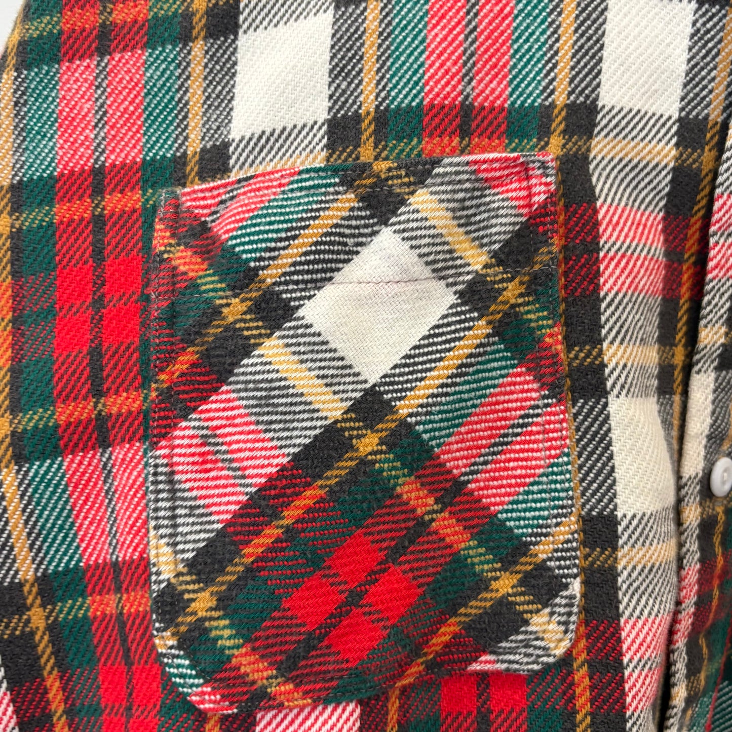 70's BIG MAC JC penny ヘビーネルシャツ 赤黒白緑黄 (XL)/B2910S-SO