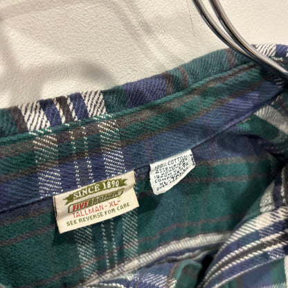 00's Five Brother フランネルチェックシャツ 紺緑白 (XL)/A8876S-SO