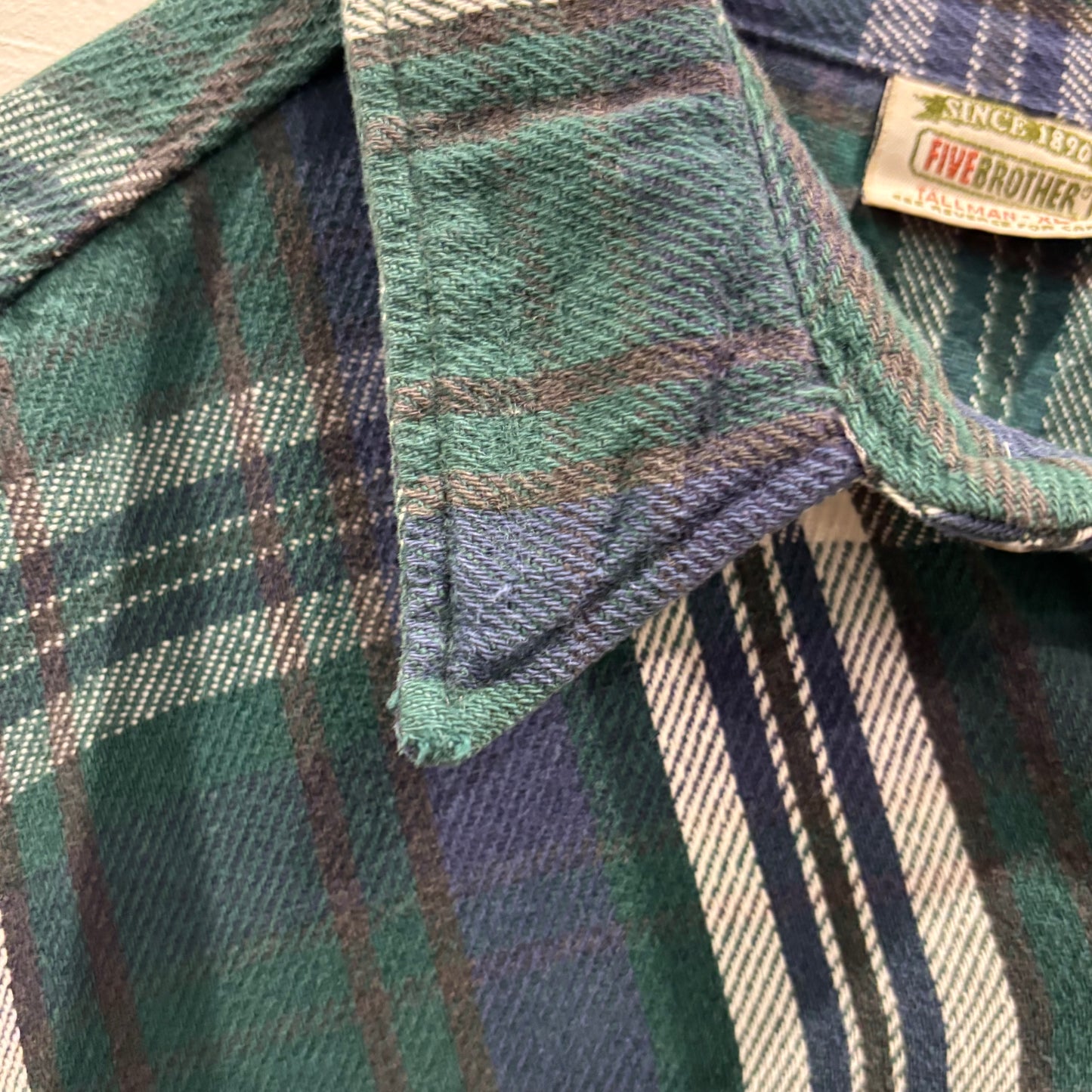 00's Five Brother フランネルチェックシャツ 紺緑白 (XL)/A8876S-SO