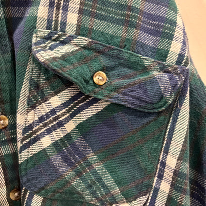 00's Five Brother フランネルチェックシャツ 紺緑白 (XL)/A8876S-SO