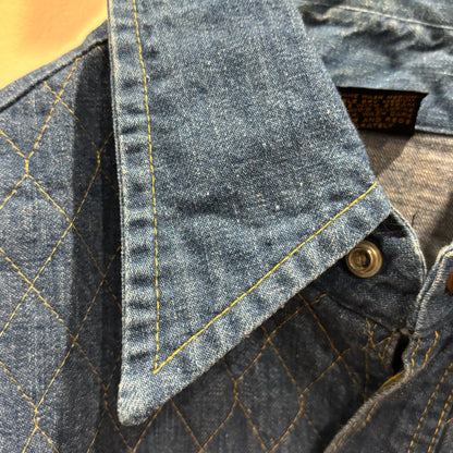 70's Big Yank デニムシャツ キルトステッチ 青 (サイズ不明)/B3339S-SO