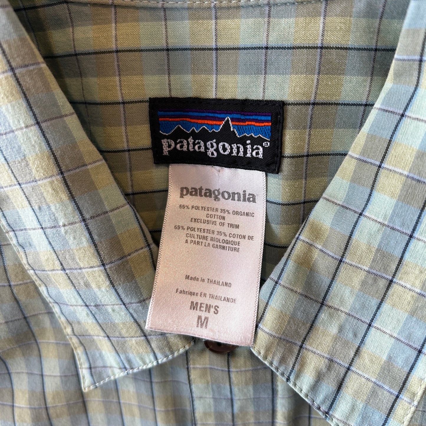 08 Patagonia パタゴニア El Jefe Shirt S/S チェックシャツ グリーン/紺 (M)/C1318SH-SO