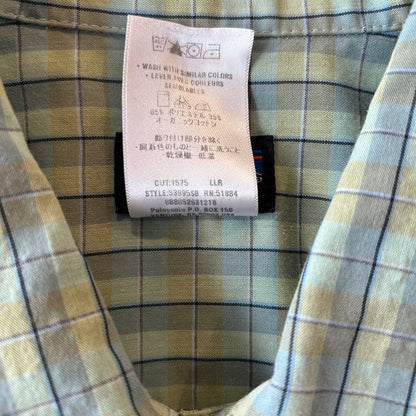 08 Patagonia パタゴニア El Jefe Shirt S/S チェックシャツ グリーン/紺 (M)/C1318SH-SO