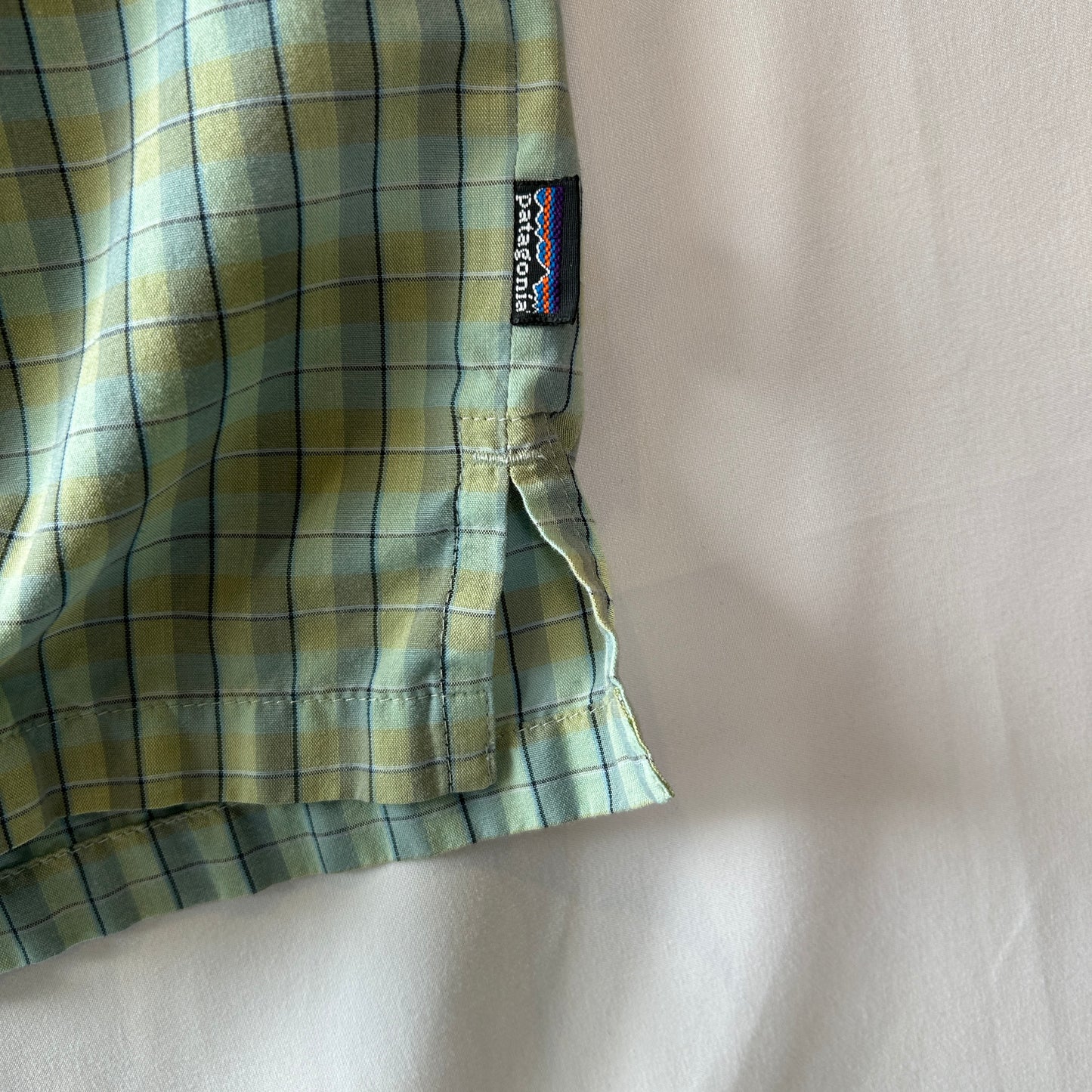 08 Patagonia パタゴニア El Jefe Shirt S/S チェックシャツ グリーン/紺 (M)/C1318SH-SO