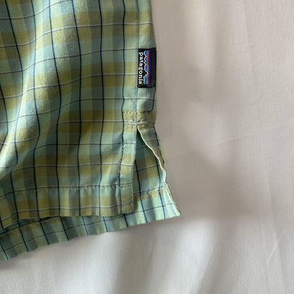 08 Patagonia パタゴニア El Jefe Shirt S/S チェックシャツ グリーン/紺 (M)/C1318SH-SO