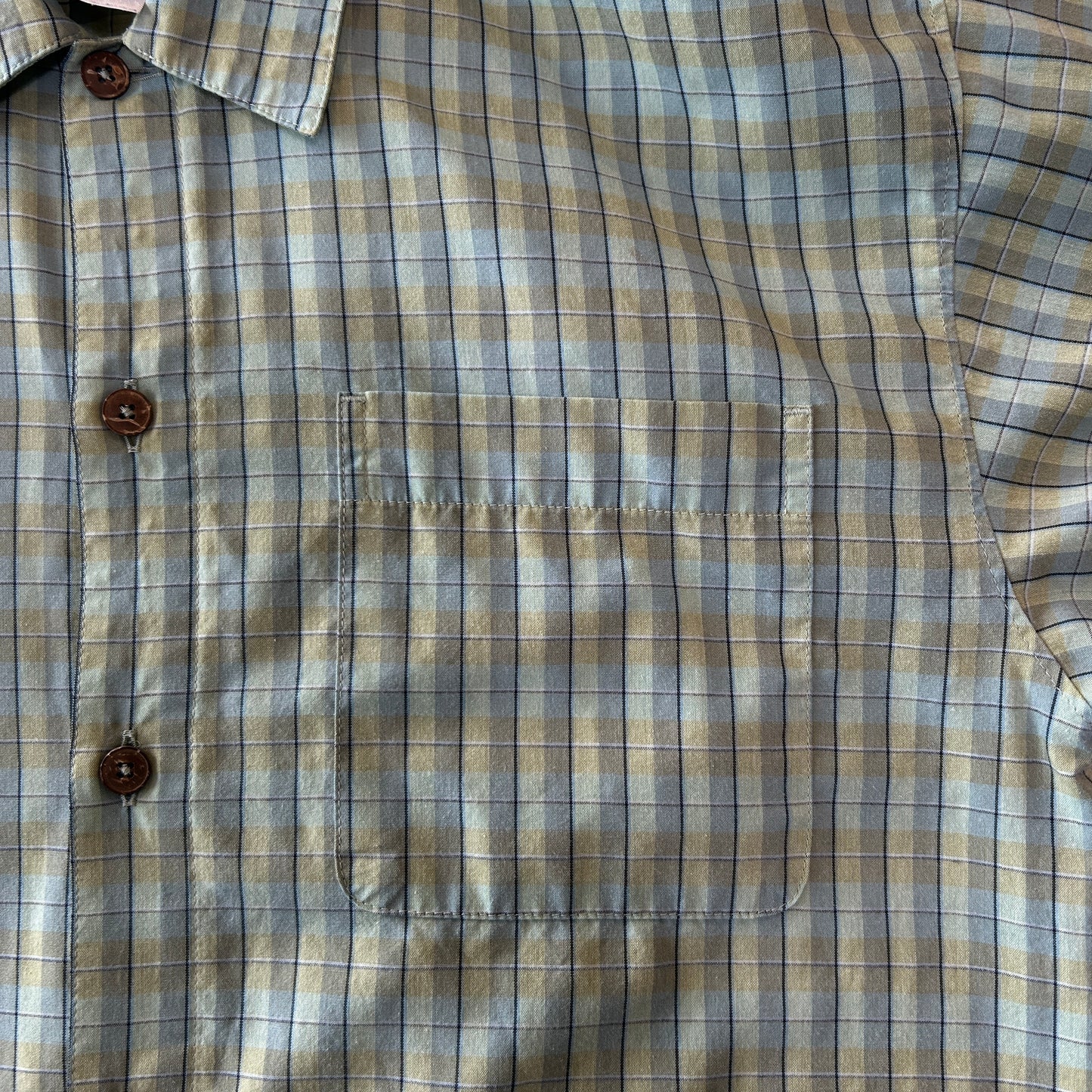 08 Patagonia パタゴニア El Jefe Shirt S/S チェックシャツ グリーン/紺 (M)/C1318SH-SO