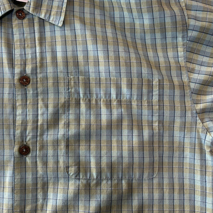 08 Patagonia パタゴニア El Jefe Shirt S/S チェックシャツ グリーン/紺 (M)/C1318SH-SO