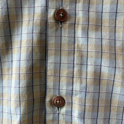 08 Patagonia パタゴニア El Jefe Shirt S/S チェックシャツ グリーン/紺 (M)/C1318SH-SO