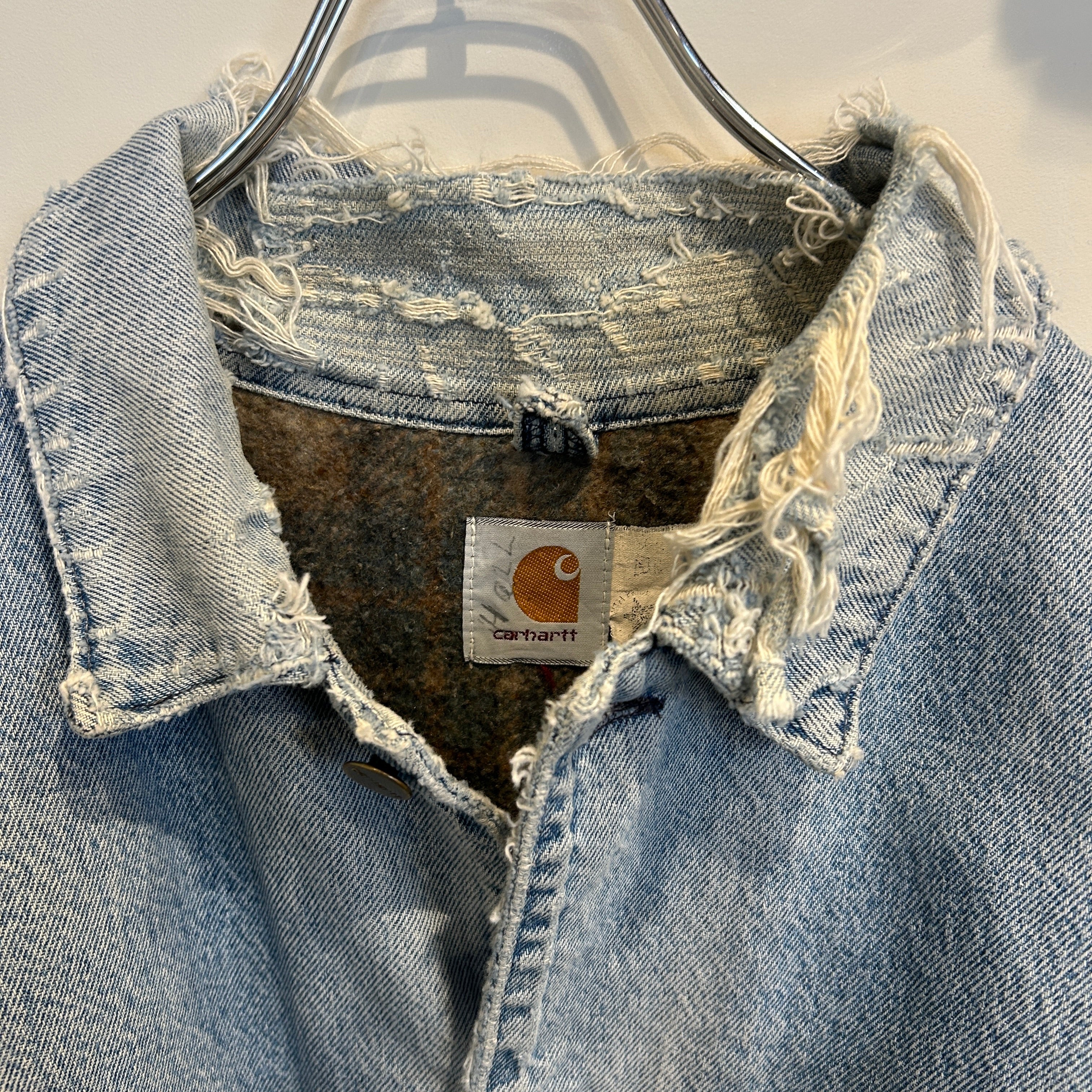 90's Carhartt カーハート デニムチョアコート カバーオール 襤褸(2XL