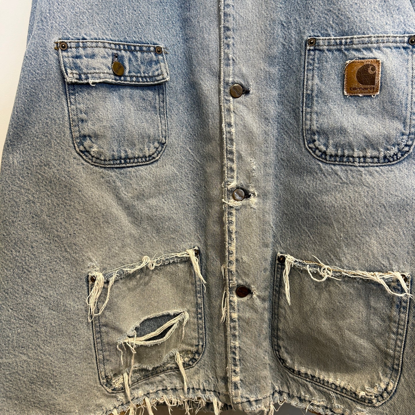 90's Carhartt カーハート デニムチョアコート カバーオール 襤褸(2XL)/A9054O-SO