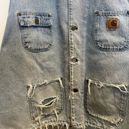 90's Carhartt カーハート デニムチョアコート カバーオール 襤褸(2XL)/A9054O-SO