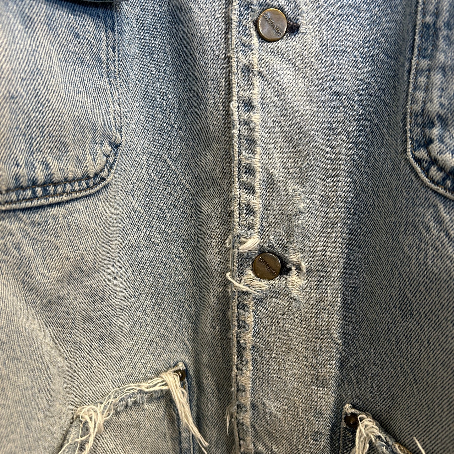 90's Carhartt カーハート デニムチョアコート カバーオール 襤褸(2XL)/A9054O-SO