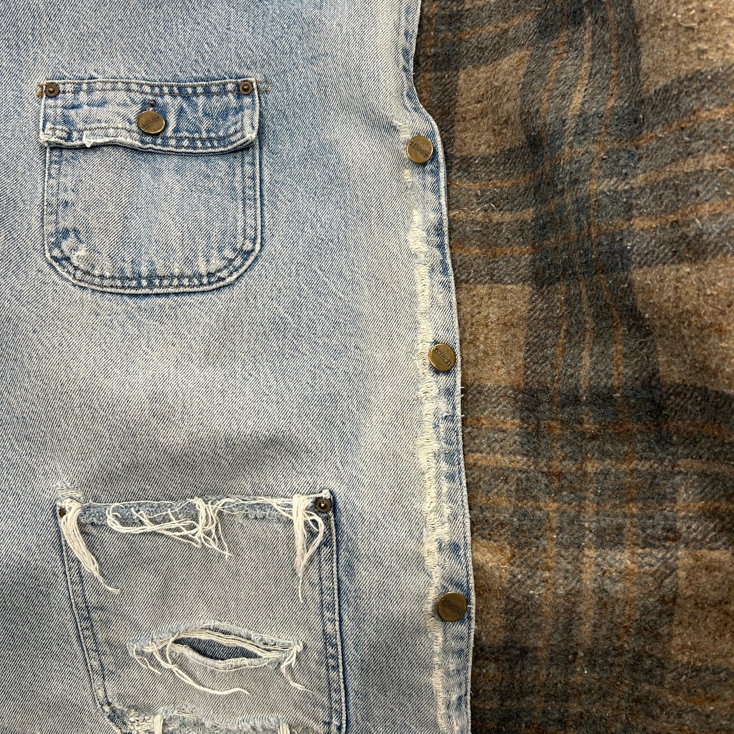 90's Carhartt カーハート デニムチョアコート カバーオール 襤褸(2XL)/A9054O-SO