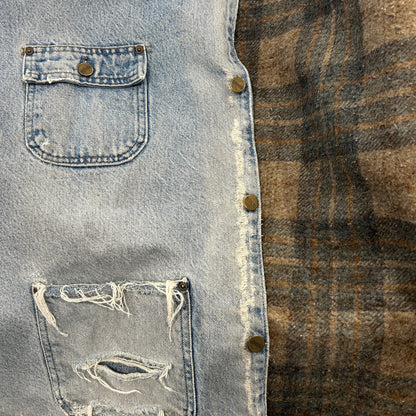 90's Carhartt カーハート デニムチョアコート カバーオール 襤褸(2XL)/A9054O-SO