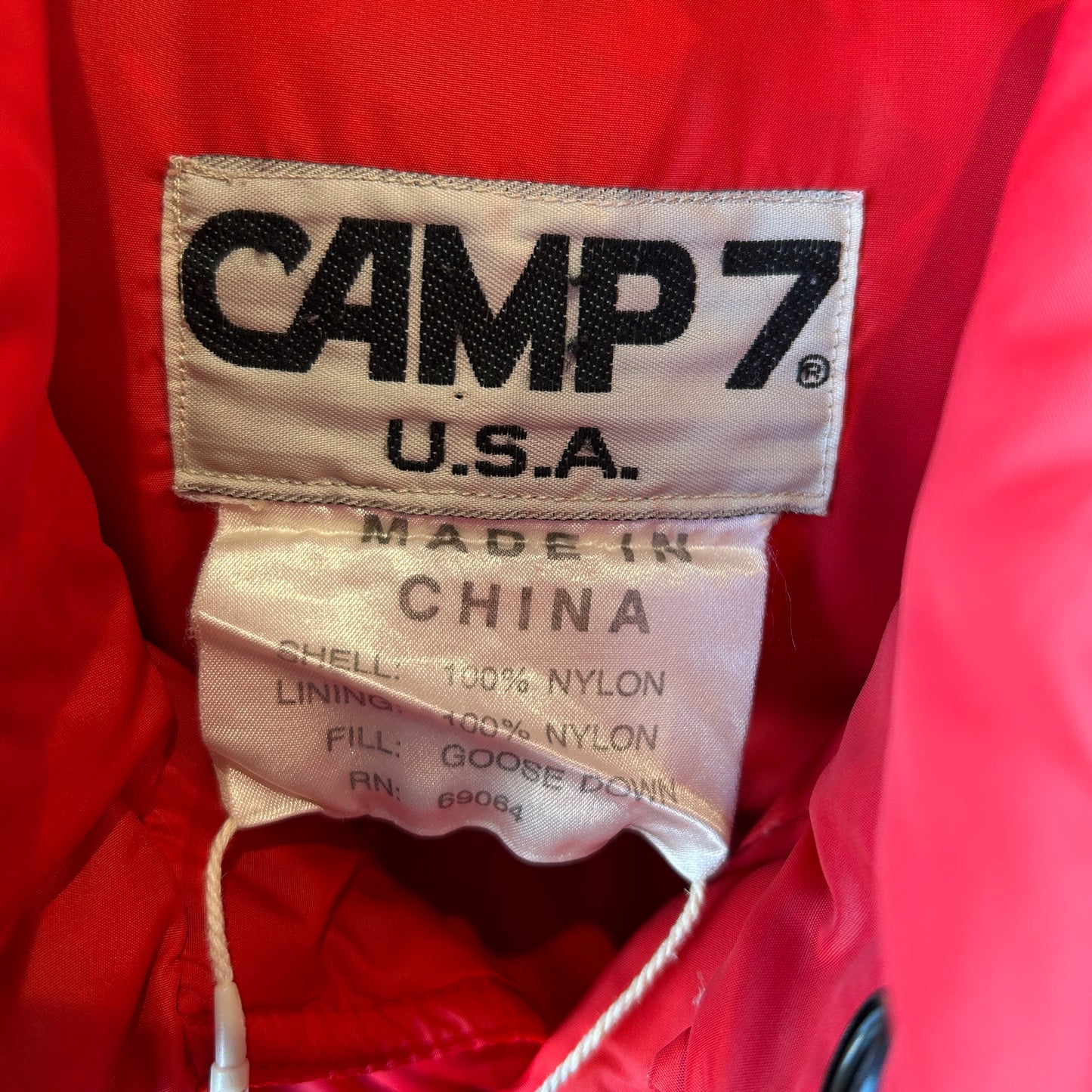 90's CAMP7 ダウンベスト Goose down レッド(L)/C0255V-SO