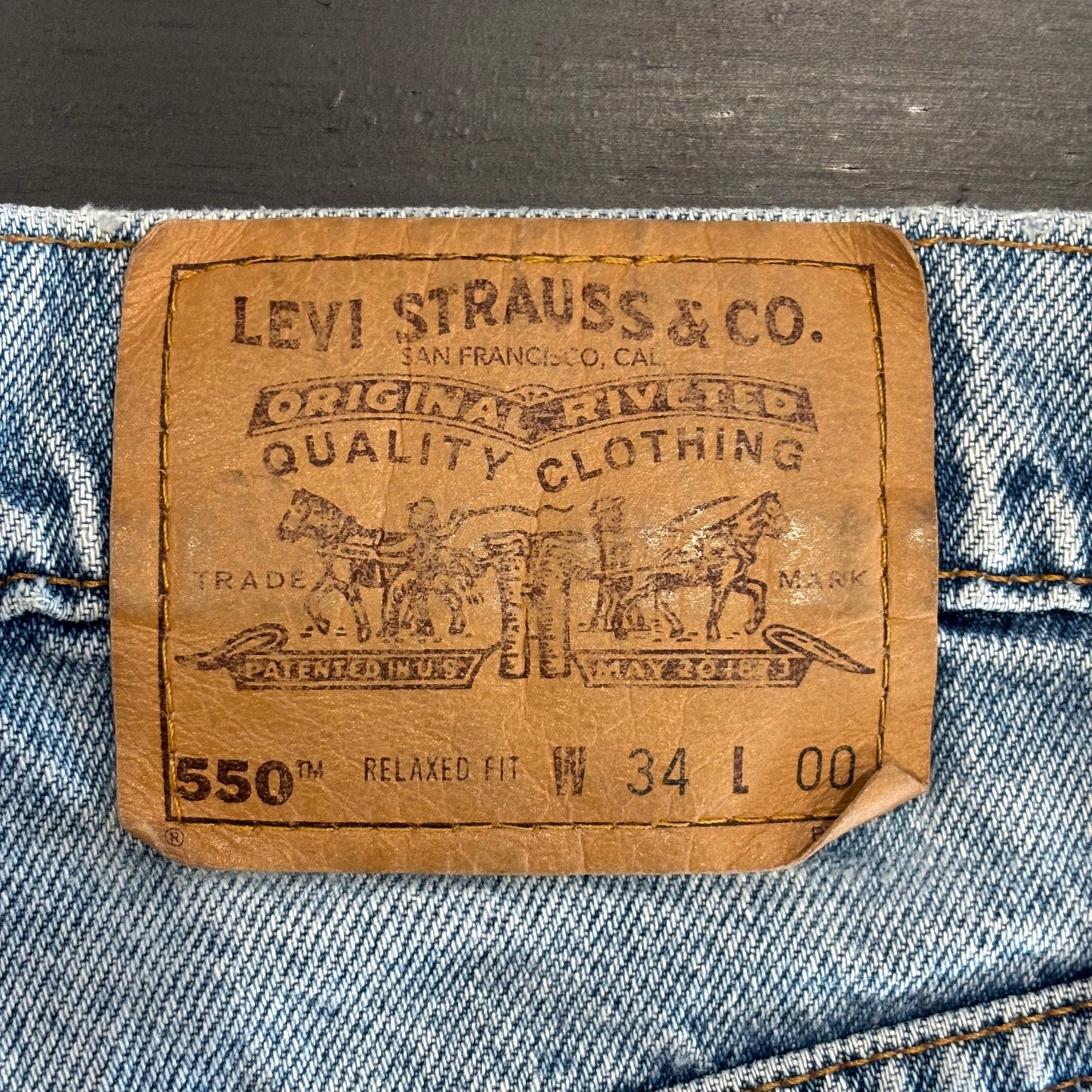 00's Levi's 550 リーバイス ショーツ ハーフパンツ オレンジタブ 薄青 (W34)/B2287P-SO