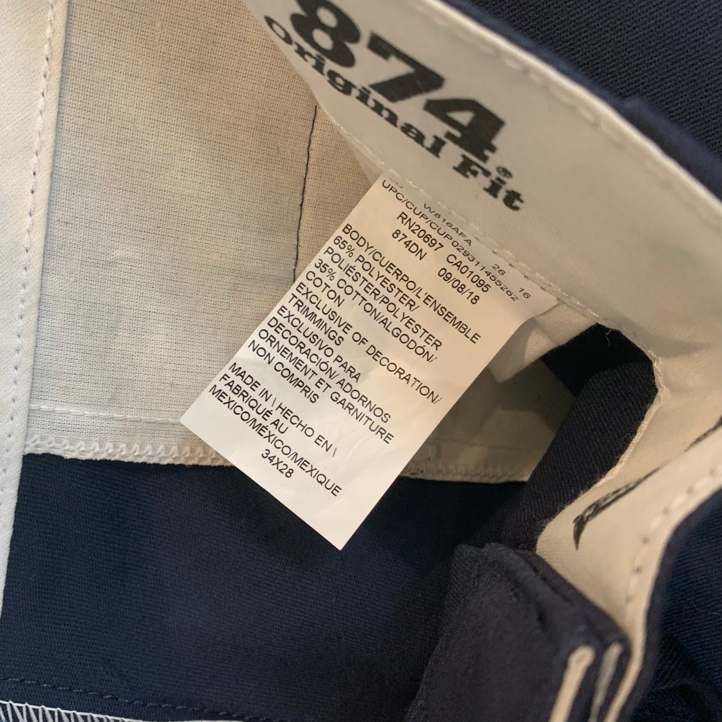 Dickies 874 ディッキーズ チノパン ワークパンツ 濃紺 (34×28)/B4004P-SO