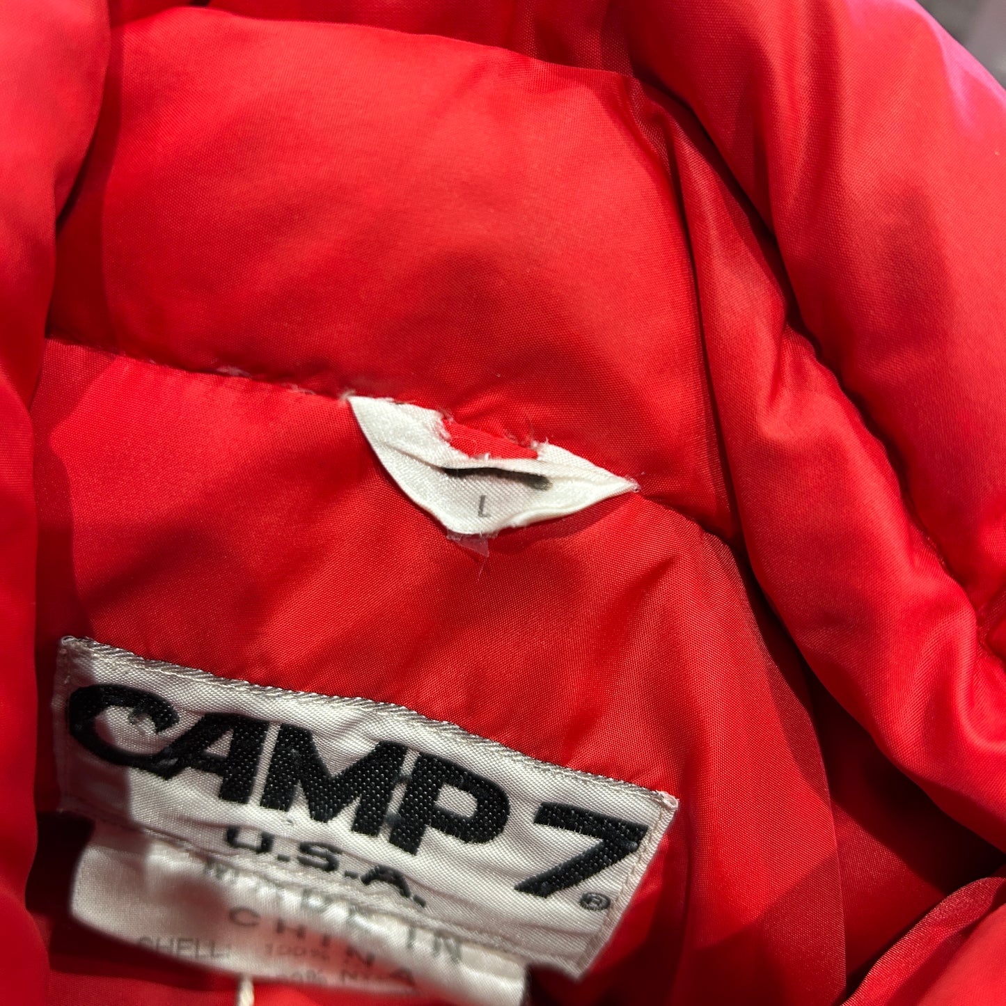 90's CAMP7 ダウンベスト Goose down レッド(L)/C0255V-SO