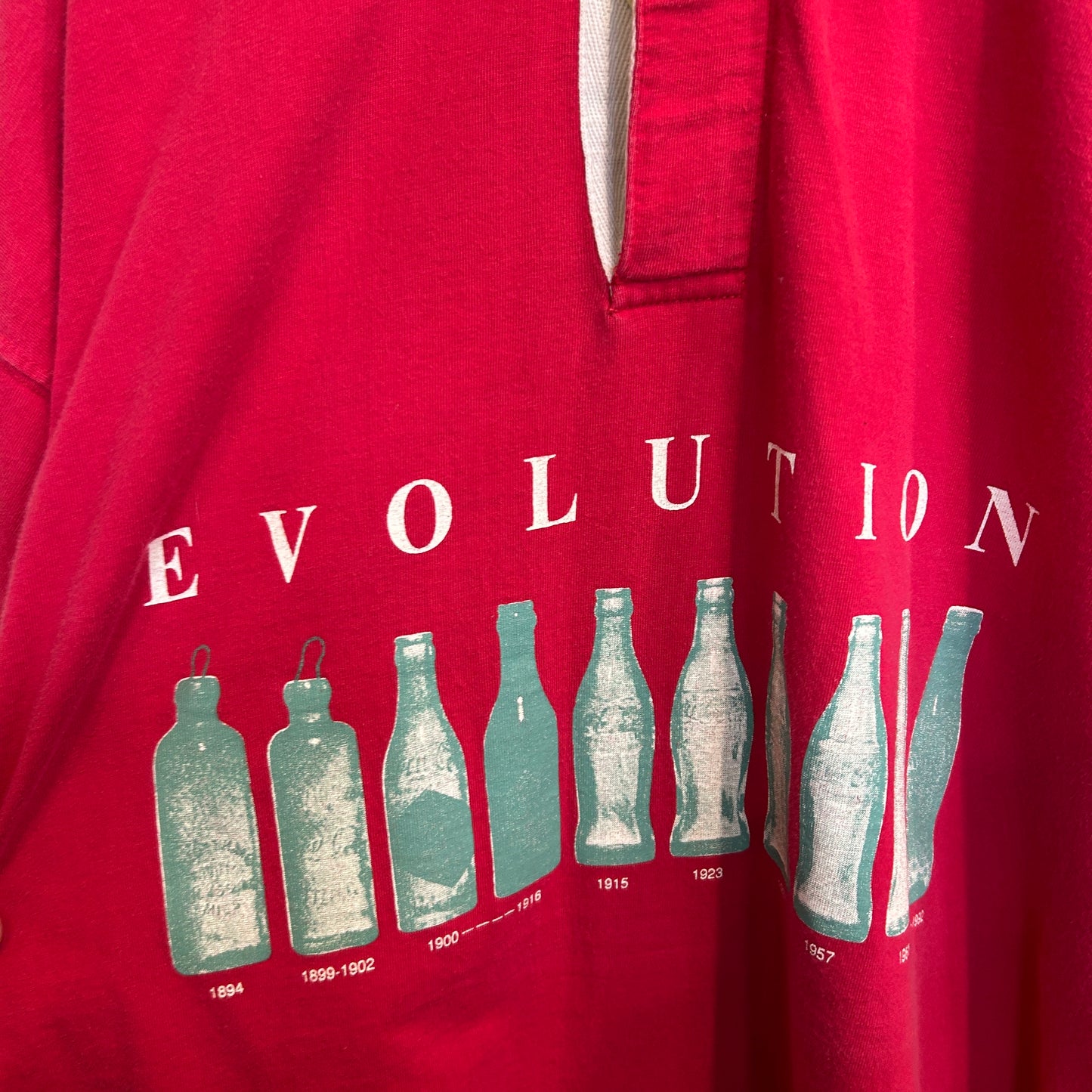 1992 Coca-Cola Evolution ビンの進化 ポロシャツ 赤 (L)/B2773S-SO